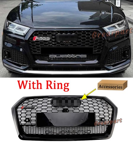 Glossy black front honeycomb - glossy,