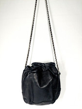 Zara Black Leather Drawstring