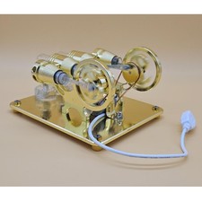 4 Cylinder Hot Air Stirling Engine High Hardness LED Light Stirling Engine