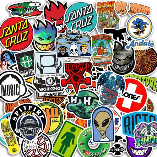 50pcs brand logo stickers - 50pcs,