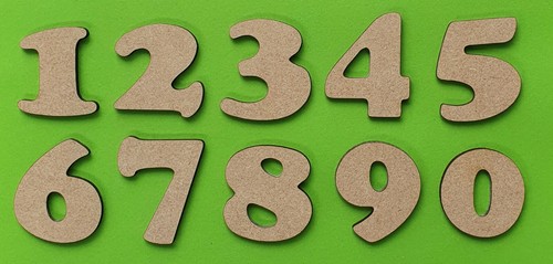Wooden numbers large - large, small