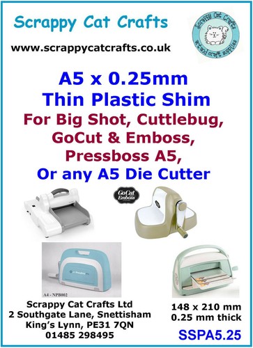 Thin plastic shim - x, 0.25mm