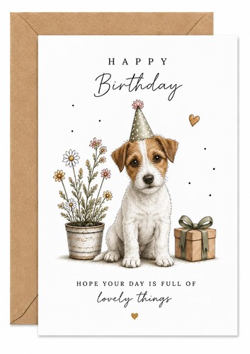 Jack russell birthday - russell, card
