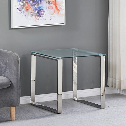 Tempered glass side end table - tempered,
