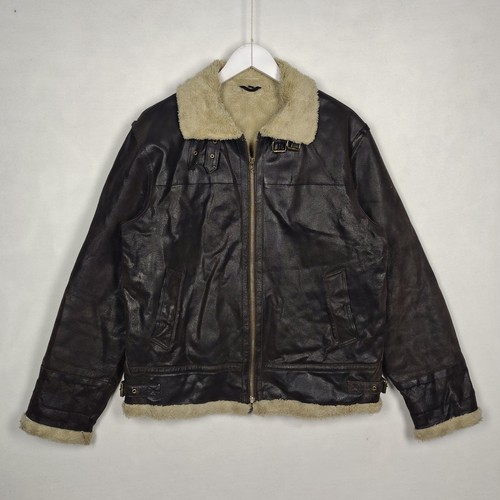 Vintage leather shearling - vintage,