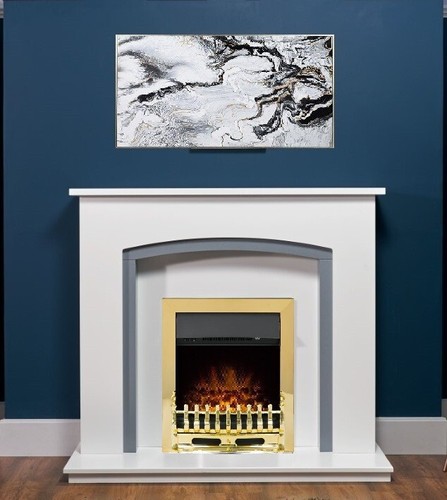 Electric fire white grey - electric,