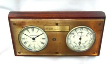 Impressive Dated 1980s Desk/Wall Barometer & Clock by HAMILTON - Vauxhall Plaque
