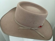 Akubra Aussie Gold Fur Felt Australia Light Tan Feather Hat 59 See Measurements