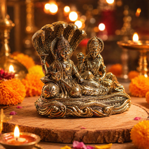 Brass lakshmi vishnu - lakshmi, idol