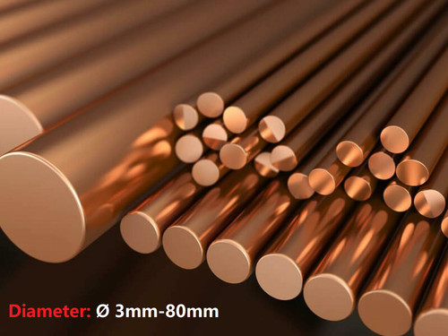 Copper round bar - round, 8mm