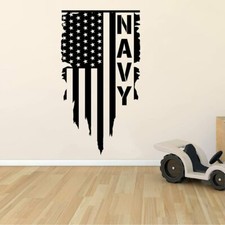 American Flag Navy Wall Sticker Art Decal for Boys Girls Room Bedroom Decals