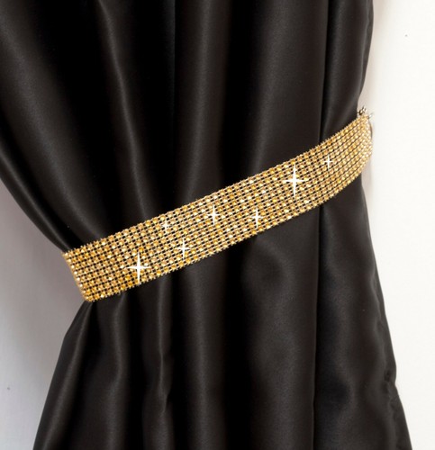 Diamante curtain tie - diamante, backs