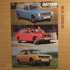 DATSUN 100A 2 4 Door Saloon UK Market 2 Sided Car Sales Brochure Leaflet 1975