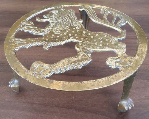Vintage brass rampant lion - vintage,