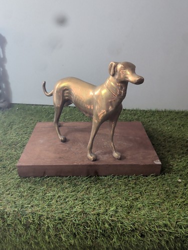 Brass greyhound statue - brass,