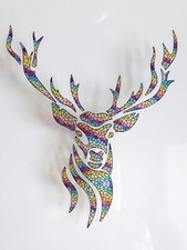 Stag Head Static Cling Window Sticker Stained Glass Effect Mirror Deer Gift Stag