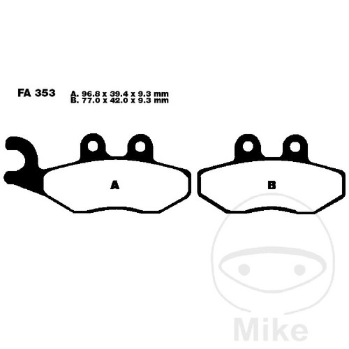 Pair brake pads ebc sfac353 - brake,