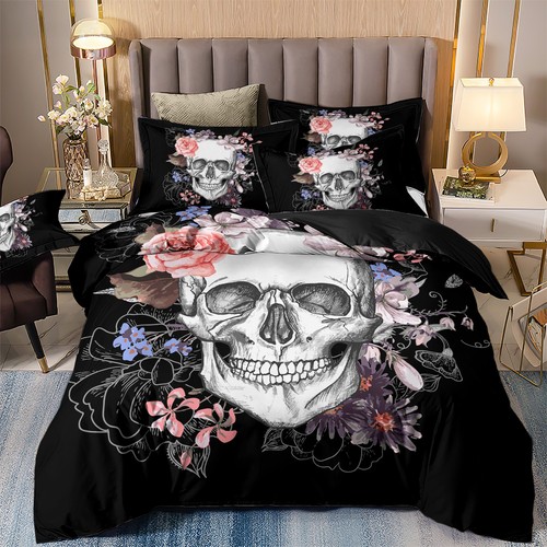 Gothic skull flower - gothic, duvet