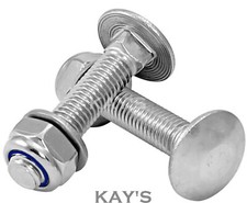 M12 CARRIAGE BOLTS NYLOC NUTS