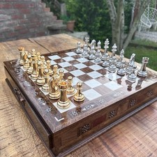Large Chess Set Handmade Solid
