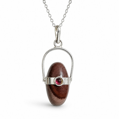 Shiva lingam garnet - garnet, pendant