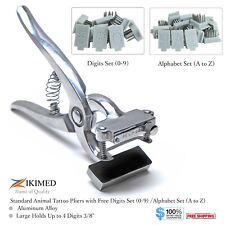 Standard Tattoo 3/8" 4 Digits Marking Pliers Livestock ID Kit Pig Ear Notcher