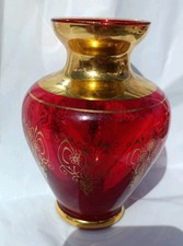 Vintage Cranberry Glass Urn
