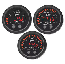 Digital Oil Pressure, Boost & Water Temperature Gauge Set (52mm LED 12v)