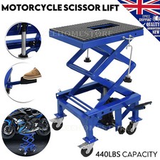Hydraulic Motorcycle Lift Table 440 LBS Dirt Bike Scissor Jack Stand with Wheels