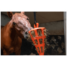 Hay Slow Feeder Fun & Flex Carrot - Hanging Treat Toy for Horse/Pony/Donkey/Goat