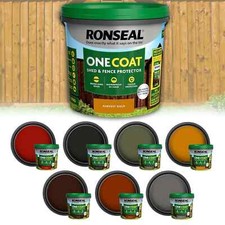 Ronseal One Coat Fence Life Garden Shed & Fence Paint Quick Dry Wood Stain 5L