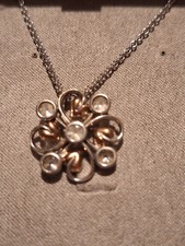 Clogau Silver and Rose Gold Clover Necklace BNIB