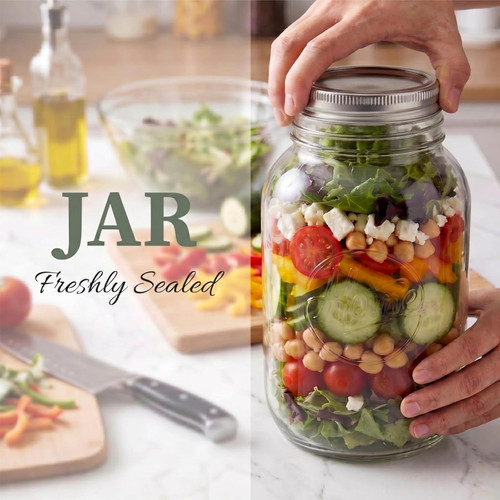 Large glass mason jars with - large,