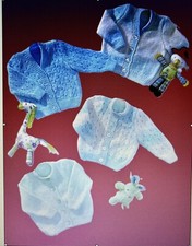 Baby Knitting Pattern For Easy Knit Cardigans In dk To Fit Prem-22” E14