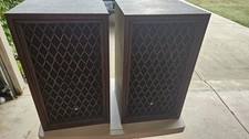 Vintage Pioneer CS-66E  Speaker Set Tested Work Wood Cabinets & Lattice Grills