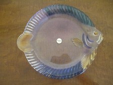 SOGA - Japan. 10 to 12 inches  Round Glass Fish Plate, Excellent Condition