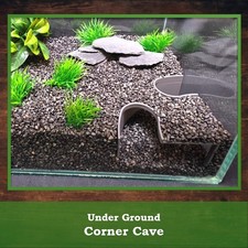 Corner Underground Cave Aquarium Hideout, Double Entrance Fish Tank Cave Cory