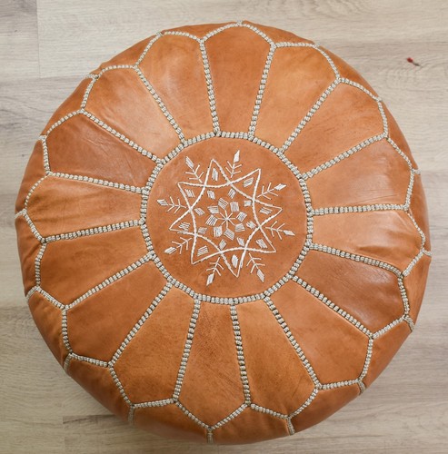 Moroccan soft leather pouf - soft,