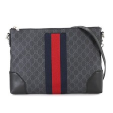 GUCCI GG Supreme 2way Messenger Clutch Shoulder Bag Black Grey 474139 90279153