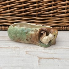 Vintage Hornsea Squirrel Tree Log Planter Vase Trinket Dish