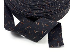 Quilt Binding Black Brown Cotton 1.25" Wide Bias Single Center Fold 6 Yds