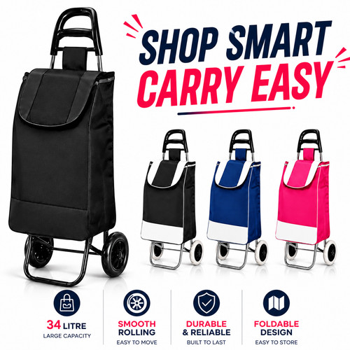 Folding shopping trolley cart - shopping,