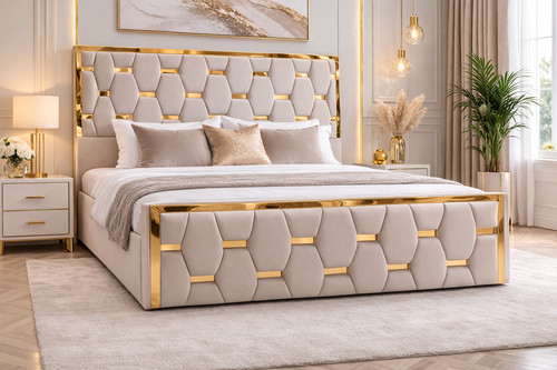 Luxury gold trim upholstered - gold,