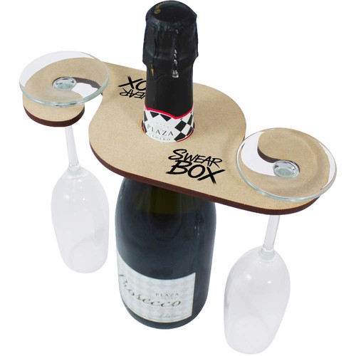 Swear box wine glass - glass, holder