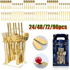 96X Cutlery Dinner Set Stainless Steel High Grade Tableware Fork Tea Spoons Tool
