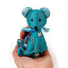 Snowflake Tiny Teddy-Bear Sewing PATTERN Soft Toy Tutorial by My Fabric Heaven