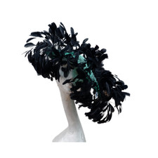 Enola - Emerald Green & Black Oval saucer hatinator ASCOT WEDDING