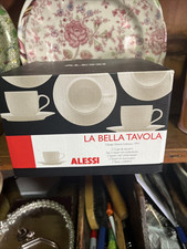 Alessi La Bella Tavola 2 White Cup and Saucer Ettore Sottsass Design New Boxed
