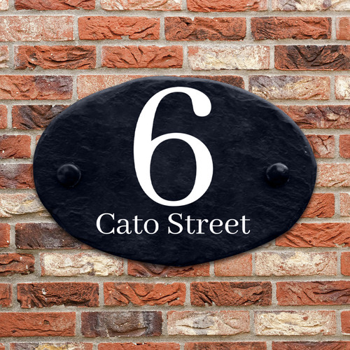 Slate house sign personalised - house,