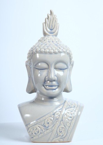 Large porcelain buddha head - porcelain,